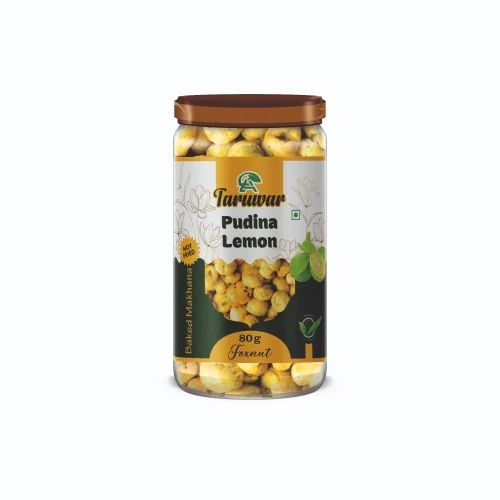 Taruwar Pudina Lemon Roasted Flavored Makhana/Foxnut/Lotus Seeds, Packaging Size: 80 g
