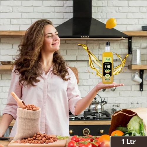 1L Wooden Cold Pressed Groundnut Oil