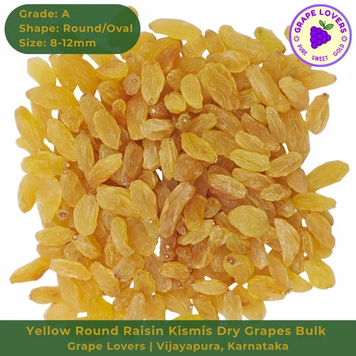 Yellow Round Raisin Kishmish Dry Grapes