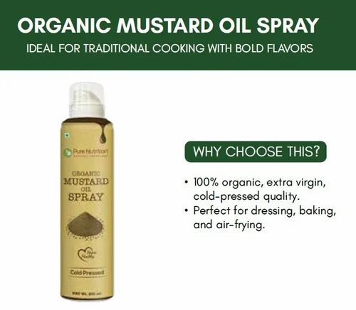 Organic Mustard Oil Spray (200 ml) - Pharma Grade 99% Pure
