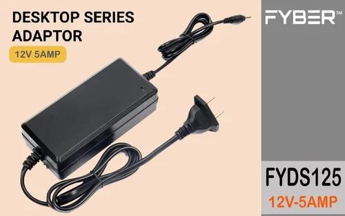 ABS Plastic FYBER 12V 5 AMPS ADOPTER FYDS-125, For CCTV Camera, Black