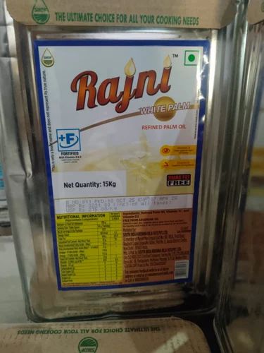 Rajni White Palm Oil Refined Palm Oil, RBD Palmolein CP10, 15 kg