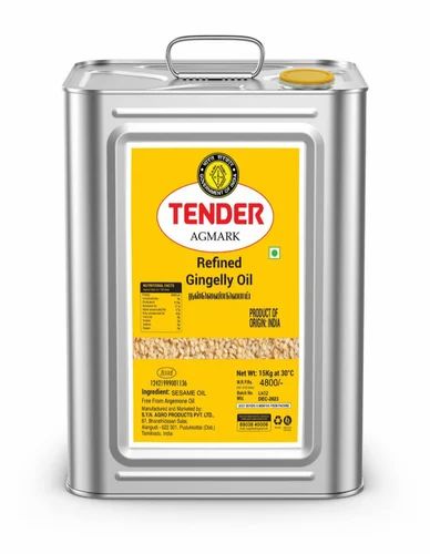 15 L Tender Agmark Refined Gingelly Oil, Packaging Type: Tin, Packaging Size: 15litre