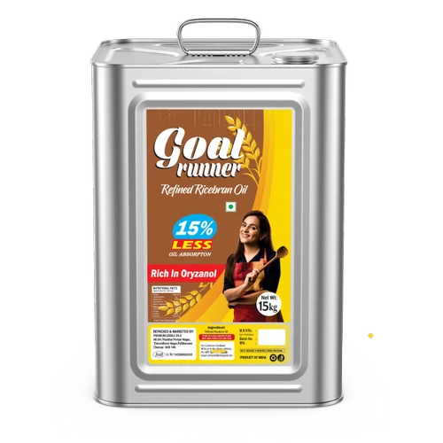 GOALRUNNER RICEBRAN OIL 15 LTR TIN, Lowers Cholesterol