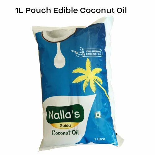 1L Pouch Edible Coconut Oil, Packaging Size: 1 litre