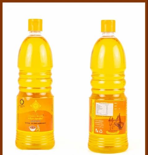 Wood Cold Pressed Groundnut Peanut Oil (Unrefined & Filtered) - 1 Litre PET Bottle
