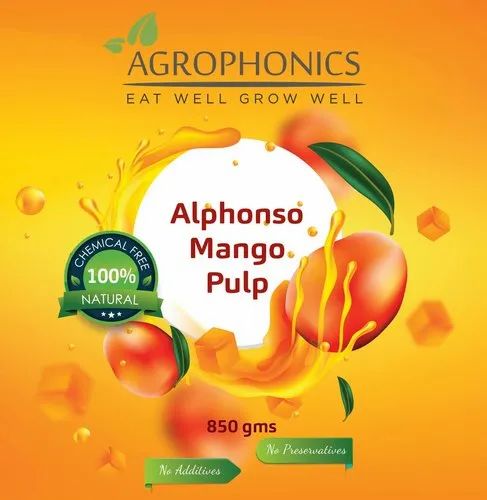 Agrophonics Alphonso Mango Pulp, For Ice Cream, Packaging Size: 850gms Tin