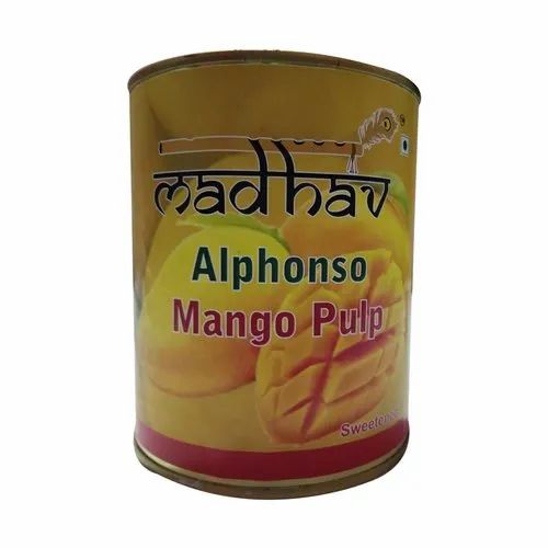 Madhav Alphonso Mango Pulp, Packaging Type: Can, Packaging Size: 850 gm