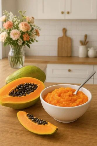 Natural Papaya Pulp in Can (50 kg) - No Artificial Flavour