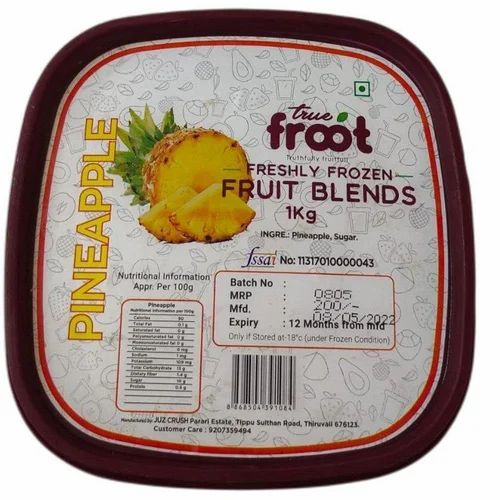 Yellow Pineapple Fruit Pulp, Packaging Size: 1KG, Packaging Type: Box Container