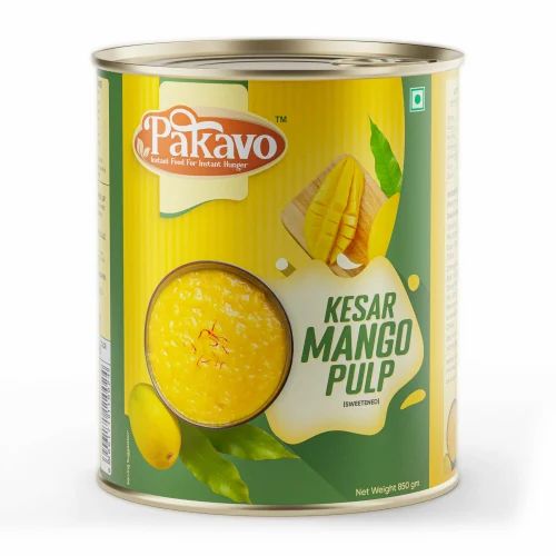 Pakavo Premium Kesar Mango Pulp 850g, Rich & Aromatic Mango Pulp