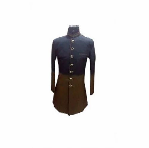 Black Cotton Wedding Sherwani