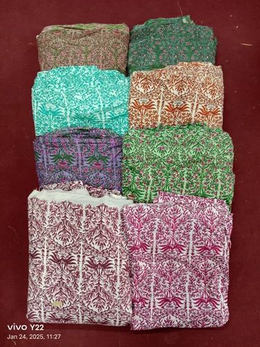 Multicolor Floral Cambric Cotton Fabric