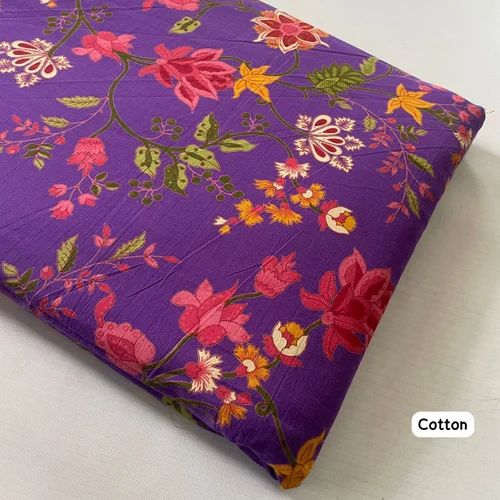 Cotton Printed Fabric Soft Breathable Floral Pattern Eco-Friendly Digital Print Material