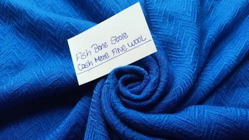 Custom made Fine Wool Cashmere Stole with Fish Bone Weave Timeless Winter Wrap