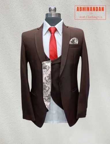 3 Piece Dark Brown Men Wedding Suit