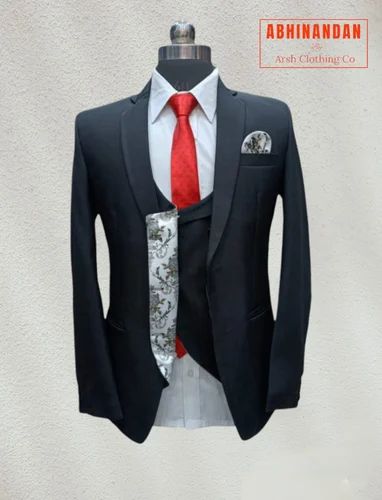 3 Piece Black Men Wedding Suit