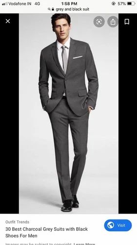 Grey 2 piece Men Business Suit