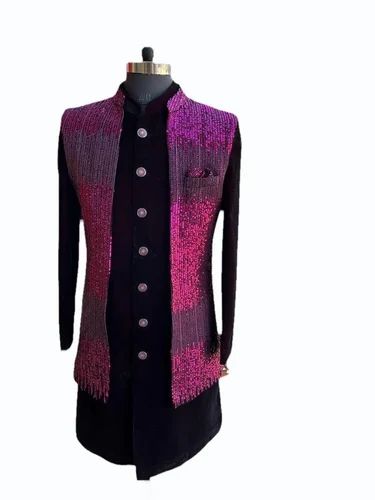 Black Indo Western Sherwani