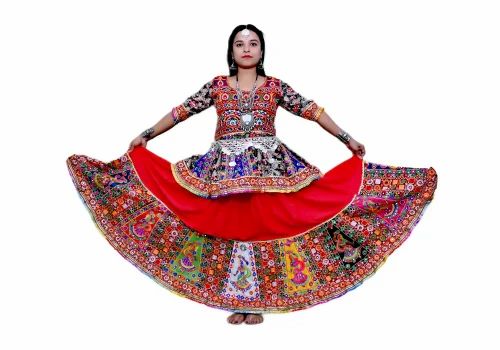 Garba Lehenga Koti Style Dance Costume, Dry clean
