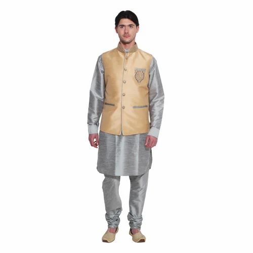 Kurta Pyjama And Waist Coat Set