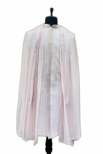 Cotton Plain Light Pink Indo Western Sherwani