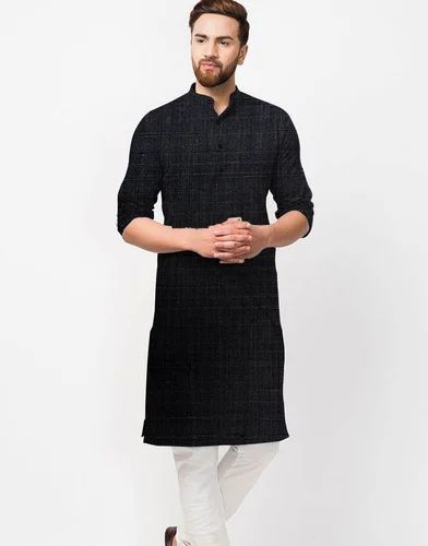 Black Cotton Sherwani