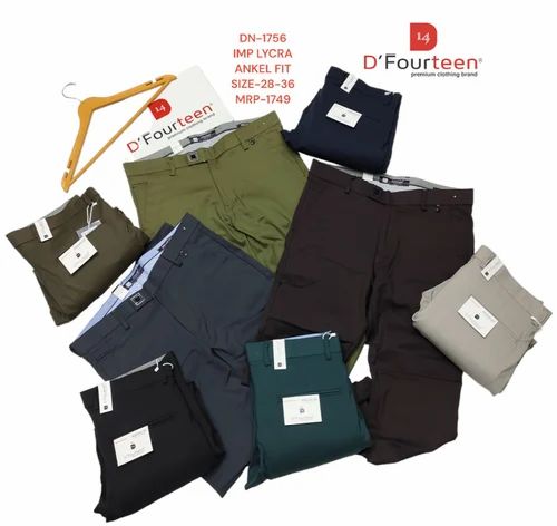 Grey Imp Lycra Formal Pant, Slim Fit
