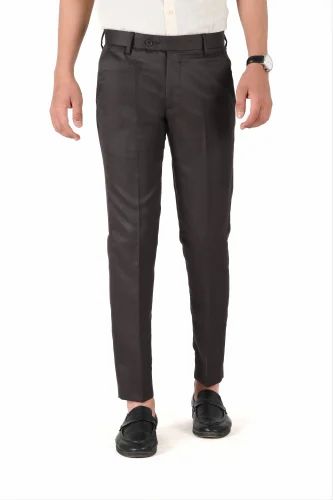 The DS Dark Coffee Ankle Fit Mens Formal Pant&Trouser, Polyester