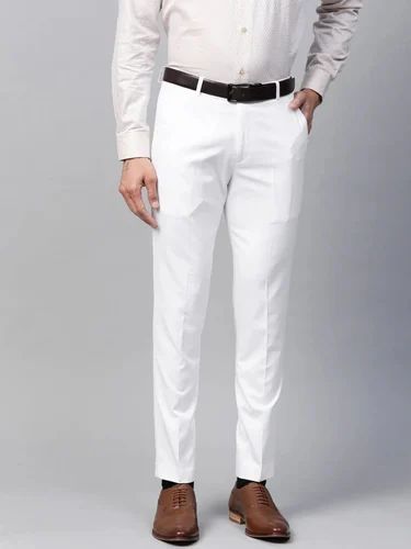 White Lycra Formal Pant