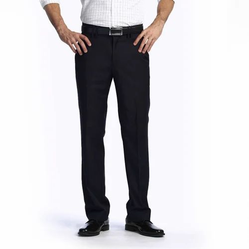 Black Men Formal Pants, Pleated Trousers