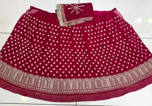 Party Wear Hot Red Ladies Rajasthani Rajputi Poshak