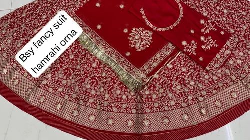 Party Wear Blush Red Cotton Rajputi Poshak Fancy Suit Hamrahi Odhna