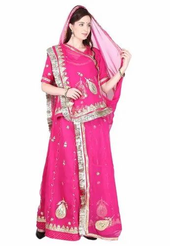 Party Wear Ladies Chiffon Designer Rajputi Poshak