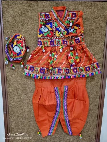 Boys Orange Cotton Dandiya Dress