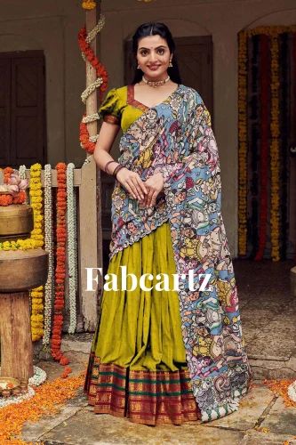 South Indian Festival Traditional Half Saree Unstitch (Jugnoo))