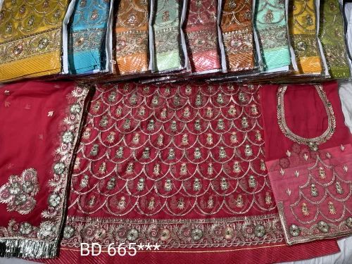 Teal Blue Embroidered Rajputi Poshak