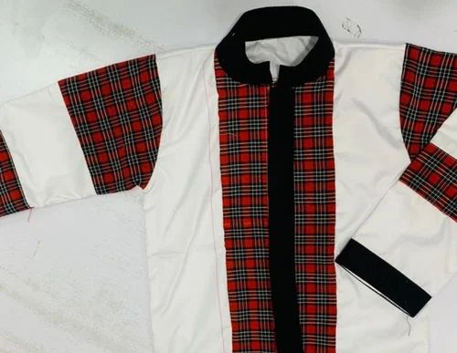 White,Black and Red Mizoram Traditional Dress, Size: Large