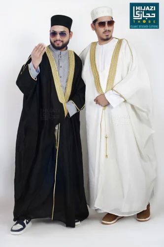 Cotton Mens Arabic Bisht Shaya, Black