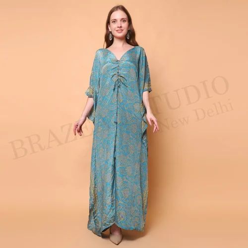 BS-HFBS-047 Women Romantic Summer Floral Print Kimono Dress