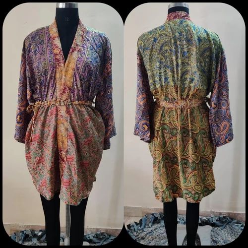 Kasturi Pachwork Polyster Kimono