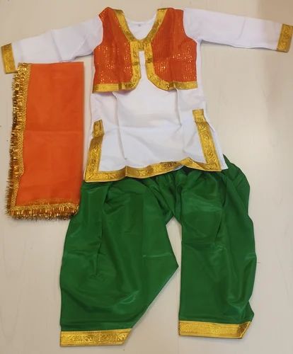 Cotton 4 Piece Girls Punjabi Fancy Dress Suit