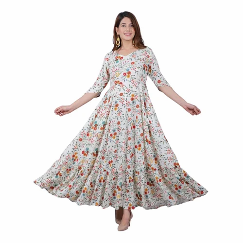 Ladies Cotton Printed Ethnic Dress