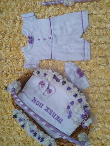 Cotton Coustmized Baptism set for boy