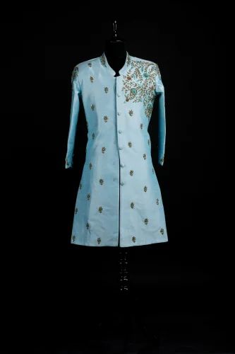 Blue Wedding Groom Sherwani