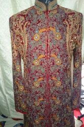 40 Red Groom Sherwani