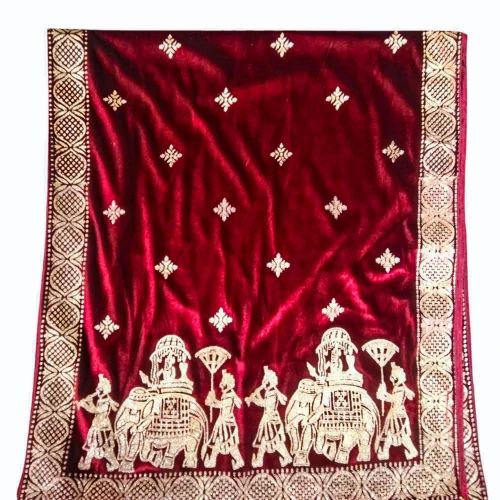 Mens Maroon Velvet Sherwani Dupatta