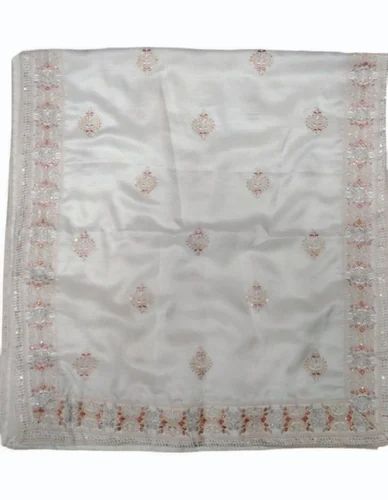 Mens White Silk Sherwani Dupatta