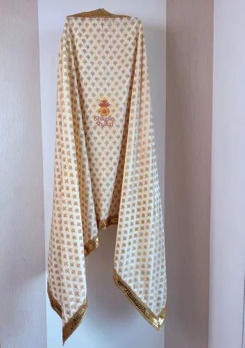 Cream Shaneel Sherwani Dupatta