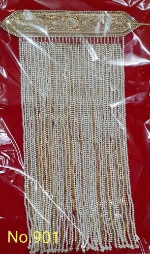 Golden Embroidered Punjabi Wedding Sehra, Size: Reguler